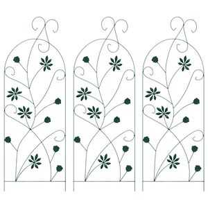 vidaXL Havehegn 3 stk. Gr&oslash;n 112 x 39,5 cm St&aring;l
