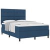 vidaXL Box spring seng med hovedg&aelig;rde Bl&aring; 140 x 190 cm Stof