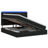 vidaXL LED opbevarings seng med madras Sort 140 x 190 cm Stof