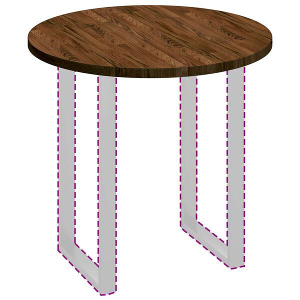 vidaXL Bordplade M&oslash;rk Brun &Oslash; 80 x 2,5 cm Massivt Eg Tr&aelig;