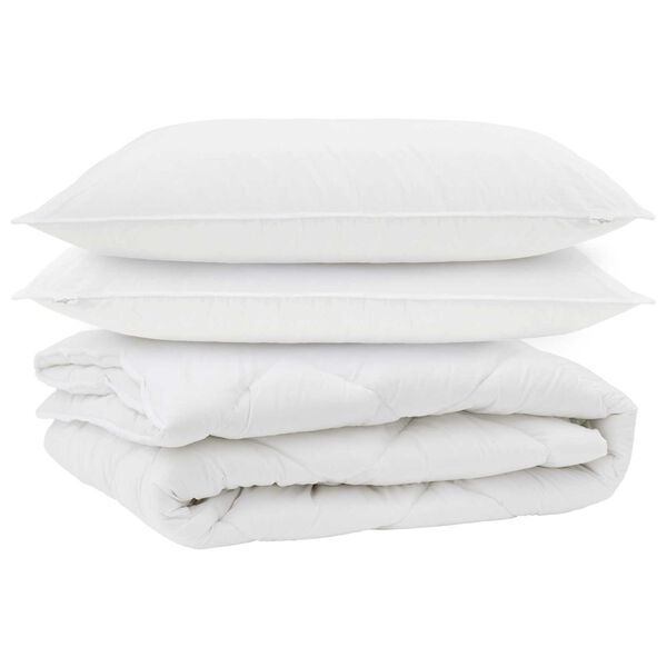 vidaXL &Aring;rs tid dyne med pude 3 pcs Hvid Microfiber