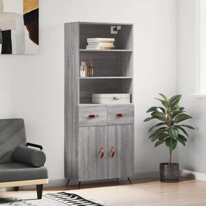 vidaXL h&oslash;jskab 69,5x34x180 cm konstrueret tr&aelig; gr&aring; sonoma-eg