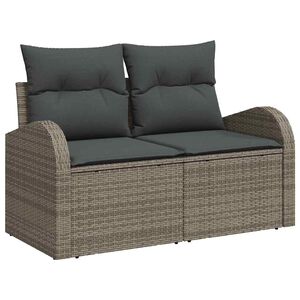 vidaXL Havesofa S&aelig;t 6 stk. 5-Antal s&aelig;der Gr&aring; polyrattan