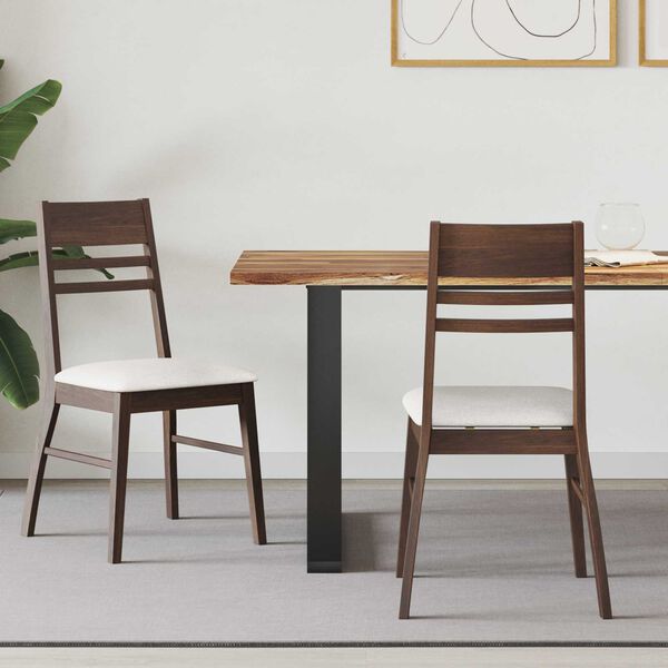 vidaXL Spisestole 2 pcs Lys Brun 43 x 54 x 89 cm Massiv Gummitr&aelig;