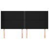 vidaXL sengegavl med kanter 203x16x118/128 cm stof sort
