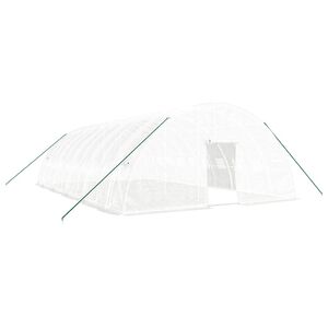 vidaXL drivhus med st&aring;lstel 60 m&sup2; 10x6x2,85 m hvid