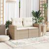 vidaXL 2-personers havesofa med hynder polyrattan beige