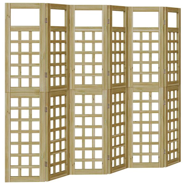 vidaXL Privatlivssk&aelig;rm Honningbrun 240 x 180 cm Massivt fyrretr&aelig;