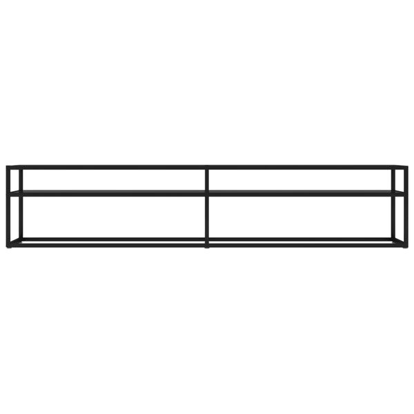 vidaXL tv-bord 200x40x40,5 cm hærdet glas sort