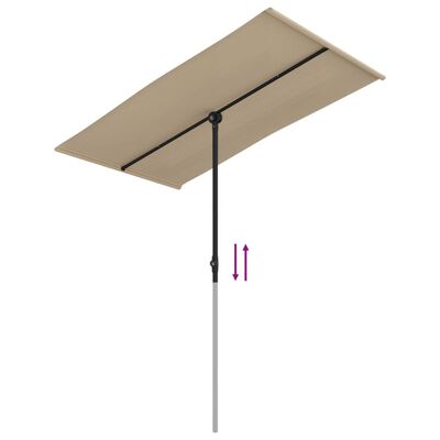 vidaXL parasol med aluminiumstang 180x110 cm gråbrun |