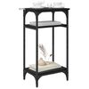 vidaXL Sidebord med hylde Sort eg 40 x 30 x 75 cm Konstrueret tr&aelig;