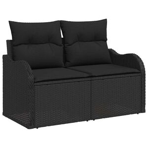 vidaXL Havem&oslash;belsofa med pude Sort 121 x 62 x 69cm polyrattan