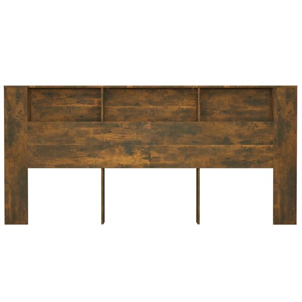 vidaXL sengegavl med opbevaring 220x18,5x104,5 cm røget egetræsfarve