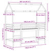 vidaXL højseng med stige og tag 90x190 cm massivt fyrretræ