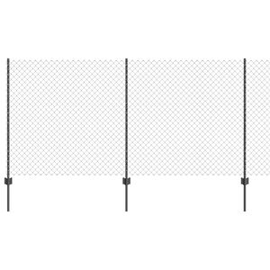 vidaXL Hegn med post Gr&aring; 1,2 x 10 m St&aring;l og PVC