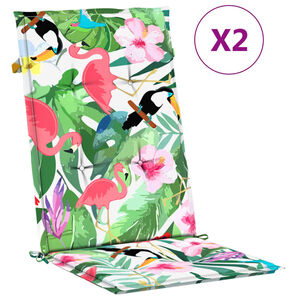 vidaXL stolehynder med h&oslash;j ryg 2 stk. 120x50x3 cm stof flerfarvet