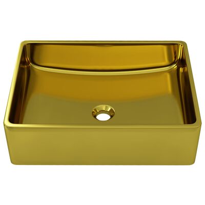 vidaXL håndvask 41 x 30 x 12 cm keramik guldfarvet