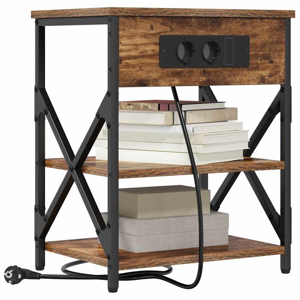 vidaXL Natskab med hylde R&oslash;get eg 41 x 31 x 51 cm Konstrueret tr&aelig;