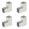 vidaXL stolpebeslag L-form 4 stk. 91x91 mm galvaniseret metal