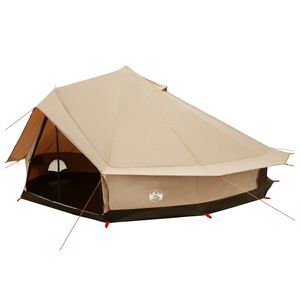 vidaXL Familietelt Cremefarvet 12-person Polybomuld