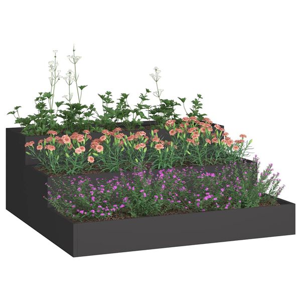 vidaXL Have Blomsterkrukke Sort 90 x 90 x 35 cm Koldvalset stål
