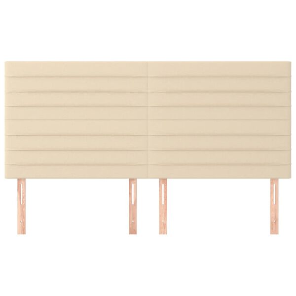 vidaXL sengegavl cremefarvet 180x5x118/128 cm stof