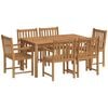 vidaXL 7-delt havespises&aelig;t 150x90 cm massivt teaktr&aelig;