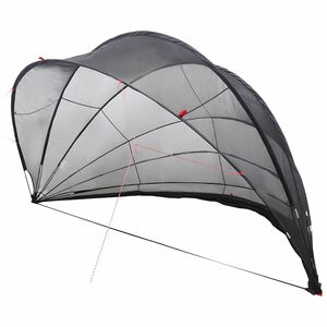 vidaXL Pool Dome 592 x 590 x 275 cm 185T polyester med PU-bel&aelig;gning