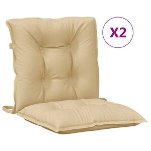 vidaXL stolehynder med lav ryg 2 stk. 100x50x7 cm stof beige