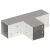 vidaXL stolpebeslag T-form 4 stk. 81x81 mm galvaniseret metal