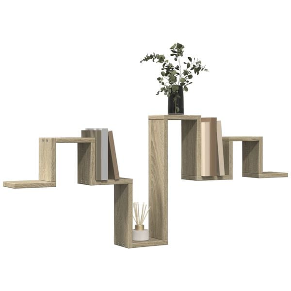 vidaXL væghylde 104,5x10x43 cm konstrueret træ sonoma-eg