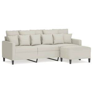 vidaXL 3-personers sofa med fodskammel 180 cm velour cremefarvet