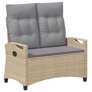 vidaXL Haveb&aelig;nk Beige og lys gr&aring; 105 x 60 x 112 cm St&aring;l og Polyester