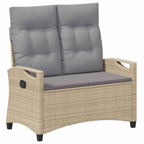 vidaXL Haveb&aelig;nk Beige og lys gr&aring; 105 x 60 x 112 cm St&aring;l og Polyester