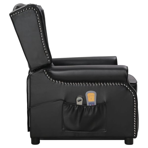 vidaXL massagestol med l&oslash;ftefunktion kunstl&aelig;der blank sort