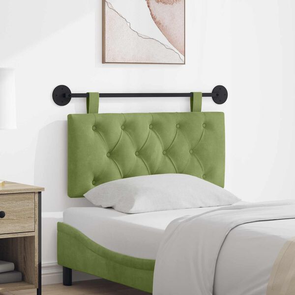 vidaXL H&aelig;ngende Hovedgavl V&aelig;gmonteret Lys gr&oslash;n 90 x 55 x 7 cm Fl&oslash;jl