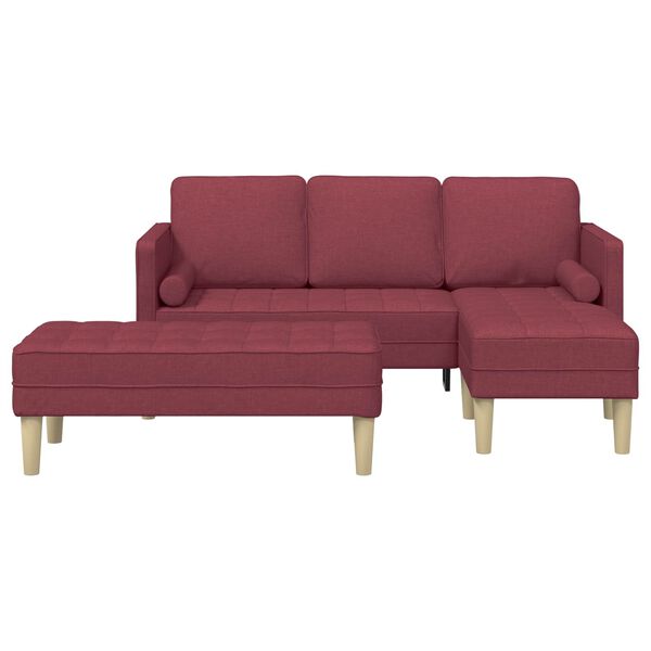 vidaXL Sofa Sæt 2 pcs Vinrød 173 x 131 x 67 cm Stof
