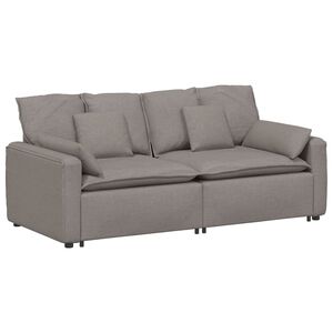 vidaXL modulsofa med hynder gr&aring;brun