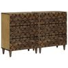 vidaXL Sideboard 2 pcs Brun 60 x 33,5 x 75 cm Massivt mangotr&aelig;
