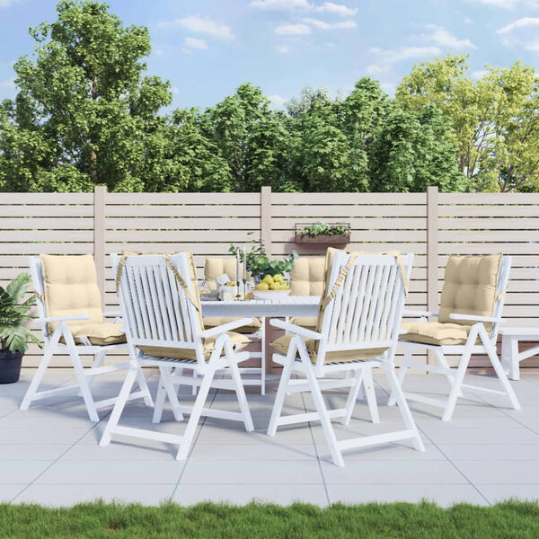 vidaXL stolehynde med lav ryg 6 stk. oxfordstof beige