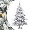 vidaXL Kunstigt Hinged Juletr&aelig; Gr&oslash;n og hvid 150 cm PVC