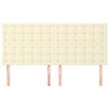vidaXL sengegavl cremefarvet 200x5x118/128 cm kunstl&aelig;der