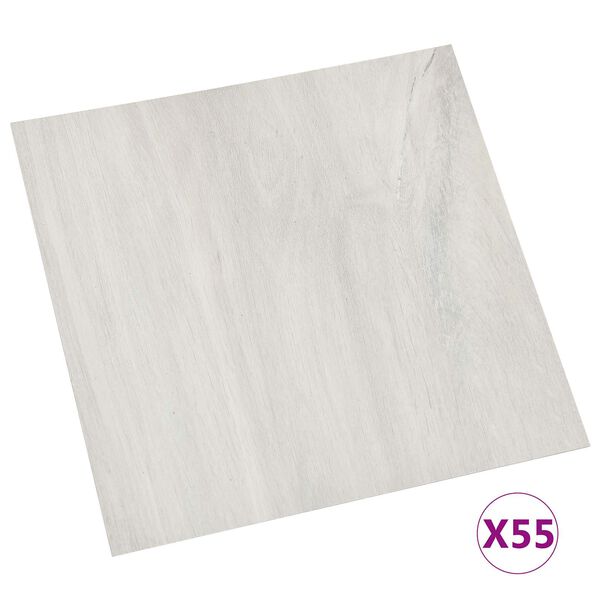 vidaXL Gulvplanker 55 pcs Creme 5,11 m&sup2; PVC
