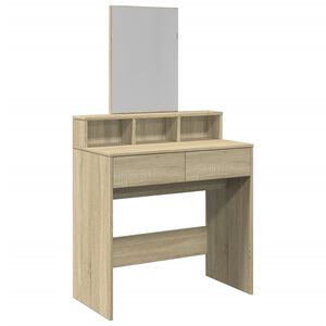 vidaXL makeupbord med spejl 80x41x144,5 cm sonoma-eg
