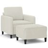 vidaXL sofastol med fodskammel 60 cm velour cremefarvet