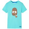 Kort&aelig;rmet T-shirt til b&oslash;rn str. 128 akvamarinbl&aring;