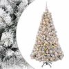 vidaXL Kunstigt juletr&aelig; med julekugle 180 cm 300 LED'er Varm hvid