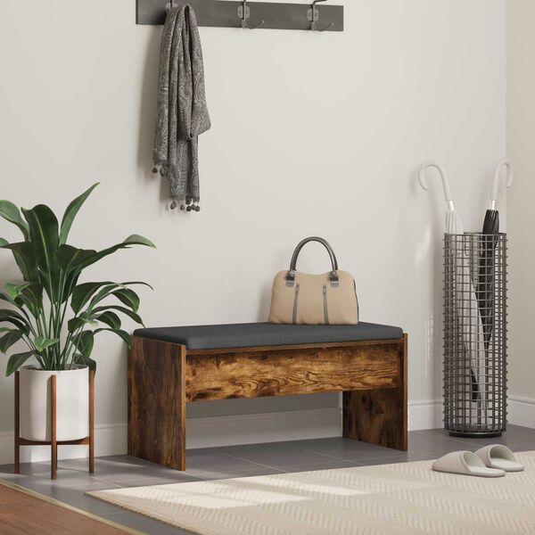 vidaXL Hallb&aelig;nk med pude R&oslash;get eg 83 x 38 x 40 cm