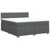 vidaXL Boxmadras med topmadras M&oslash;rkegr&aring; 140 x 190 cm Stof