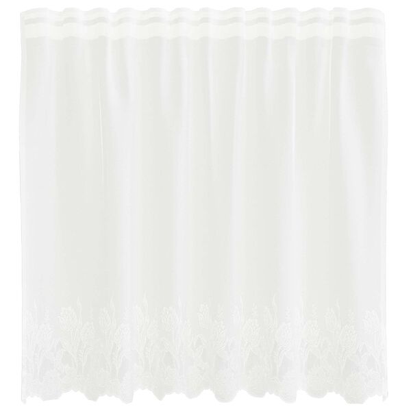 vidaXL Lace Gardin med gardiner Blomstret Hvid 100 x 150 cm Polyester